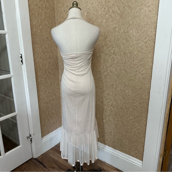 Y2K Taboo Asymmetrical Dress in Cream with Ruffle Detail - Picture 4 of 9